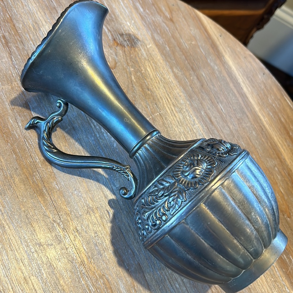 Antique Silver Pitcher / Carafe with Rose Design.  Vintage - Picture 12 of 17